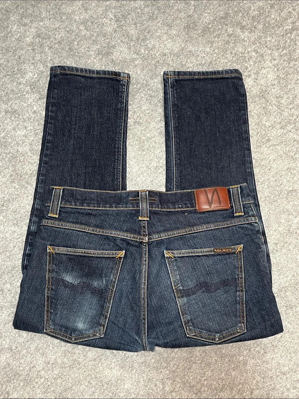 Nudie Jeans Grim Tim Dry Navy Organic Stretch Denim Jeans - Picture 3 of 10
